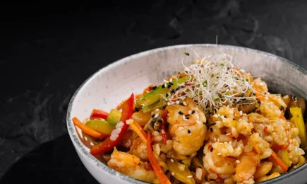 Krevetės su ryžiais